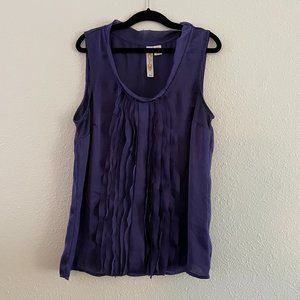 Adiva Sleeveless Purple Blouse, Size Medium